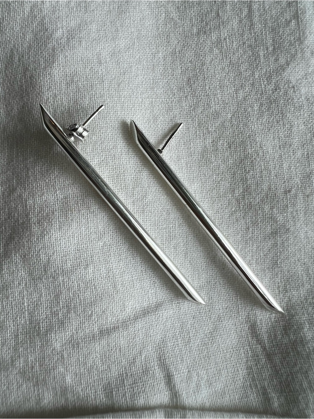 Noonday Collection Silver Bar Spike Earrings